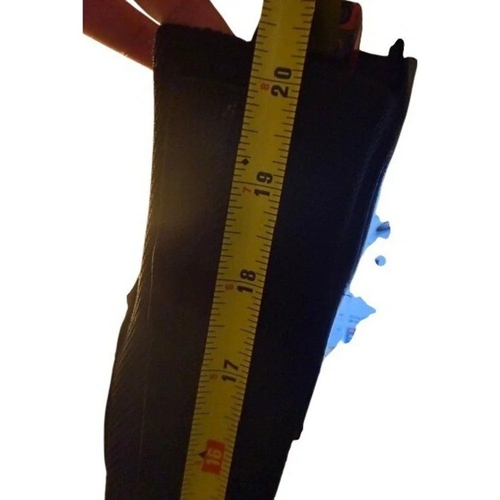 Baretraps Anika Black Leather Over The Knee Boots Stretch Back Panel 9.5M